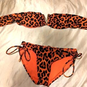Extra-Small Dynamite Leopard Print Halter Bikini